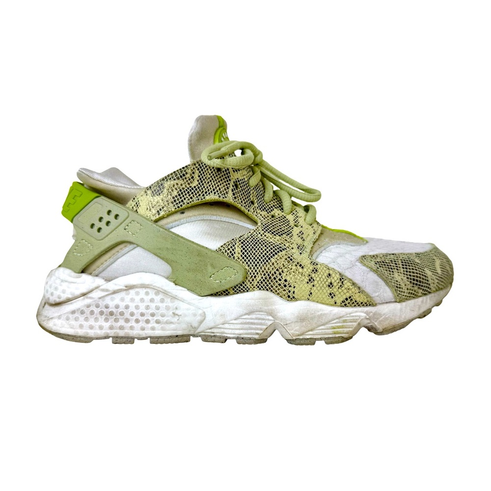 NIKE AIR HUARACHE “GREEN SNAKE” OLIVE  AND WHITE SNEAKERS